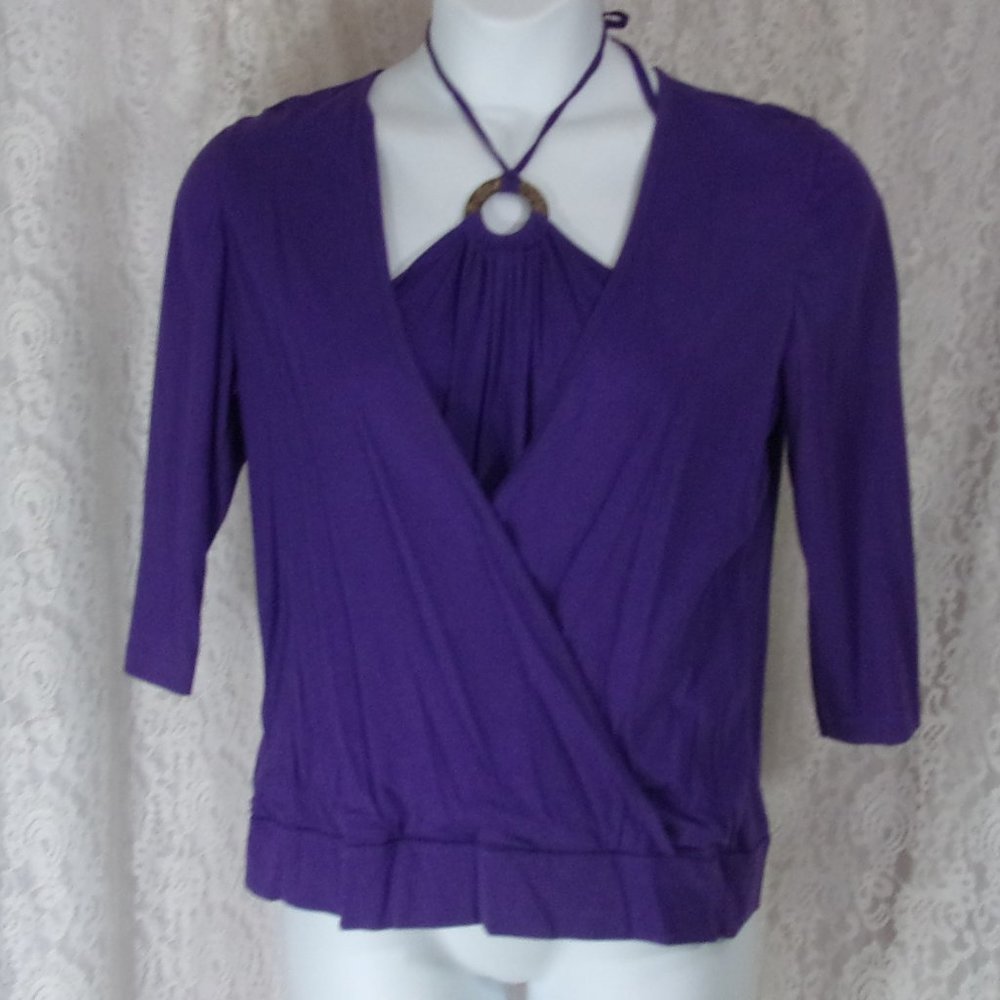 Cato Purple Top Surplice Bodice Size L